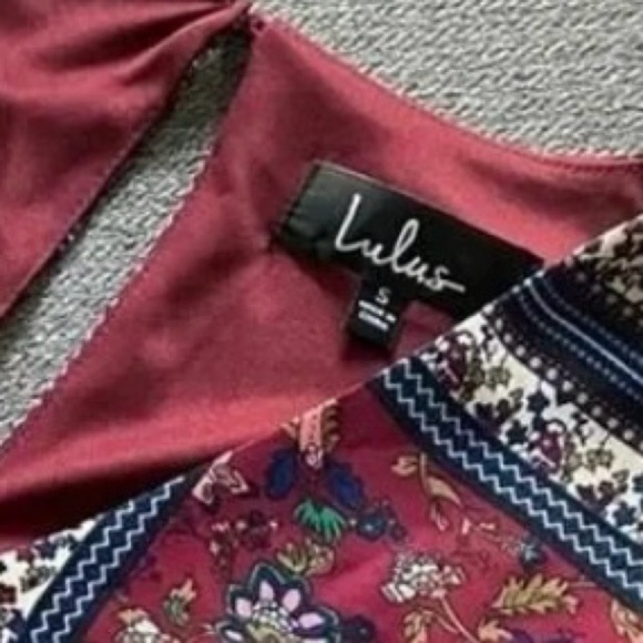 Lulu’s Crack A Smile Floral Patchwork Shift Dress Small - Picture 10 of 10